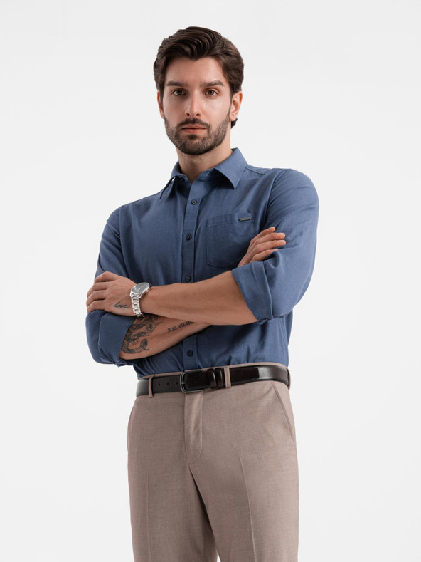 Ombre Clothing Tamnoplava muška košulja Ombre Clothing