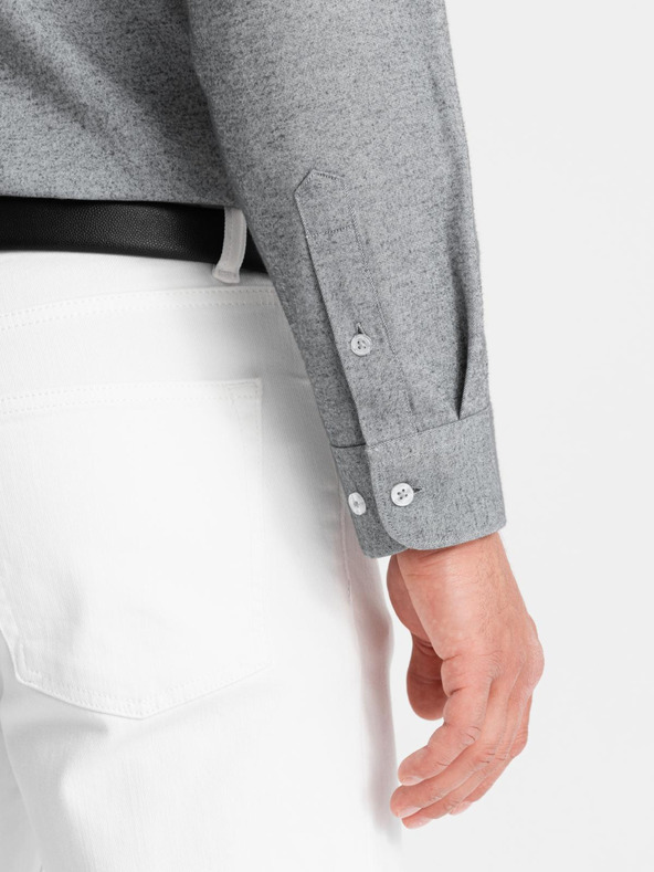 Ombre Clothing Svijetlo siva muška tigrasta košulja Ombre Clothing