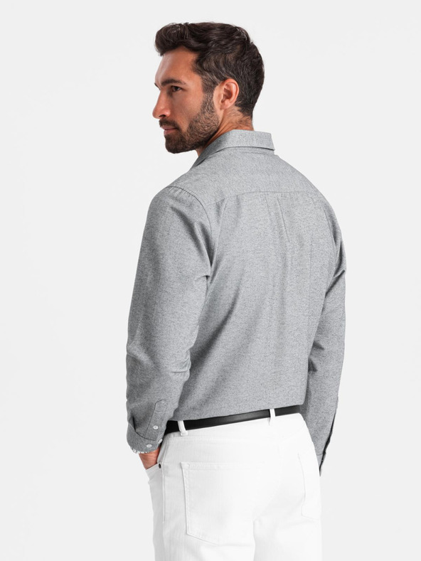 Ombre Clothing Svijetlo siva muška tigrasta košulja Ombre Clothing