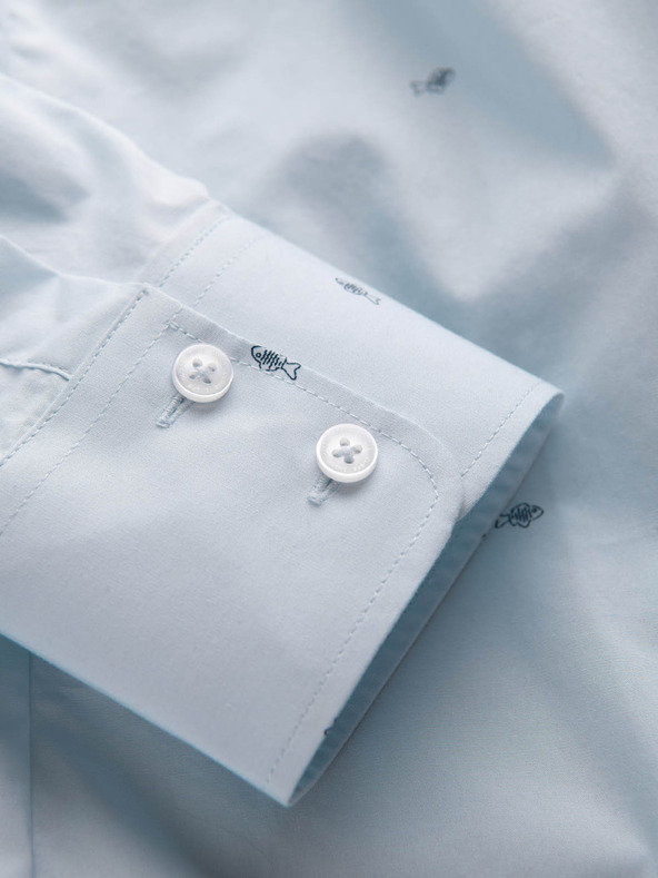 Ombre Clothing Svijetloplava muška košulja s uzorkom Ombre Clothing