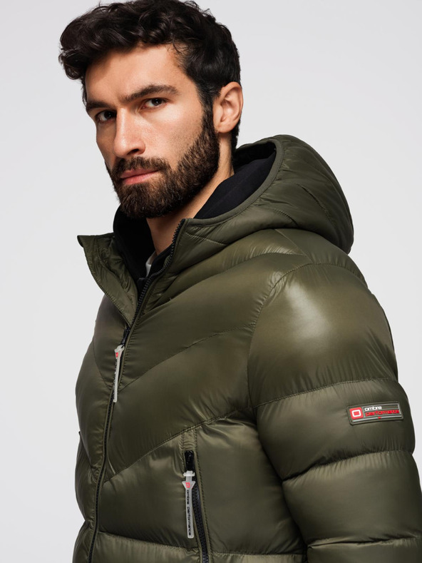 Ombre Clothing Tamnozelena muška prošivena zimska jakna Ombre Clothing