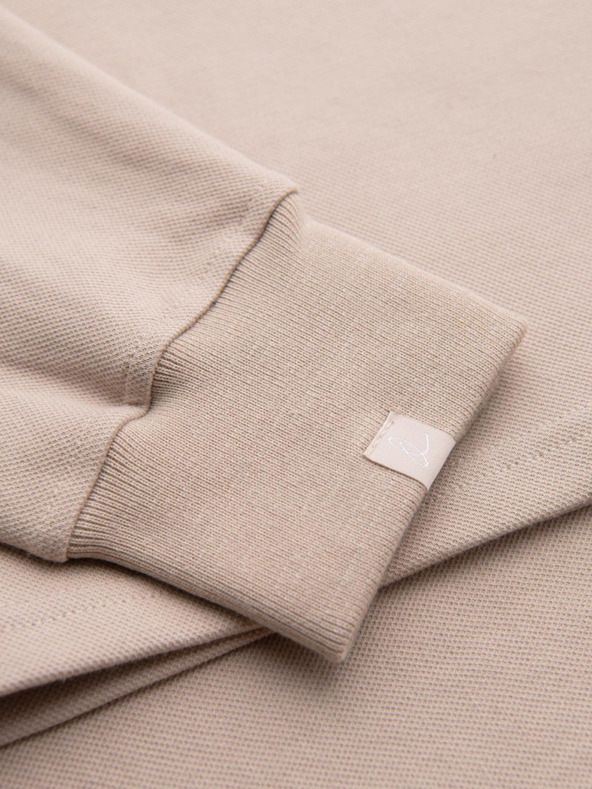 Ombre Clothing Bež muška osnovna majica s ovratnikom Ombre Clothing