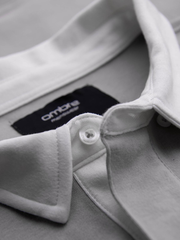 Ombre Clothing Svijetlo sivi muški sweatshirt s kragnom Ombre Clothing