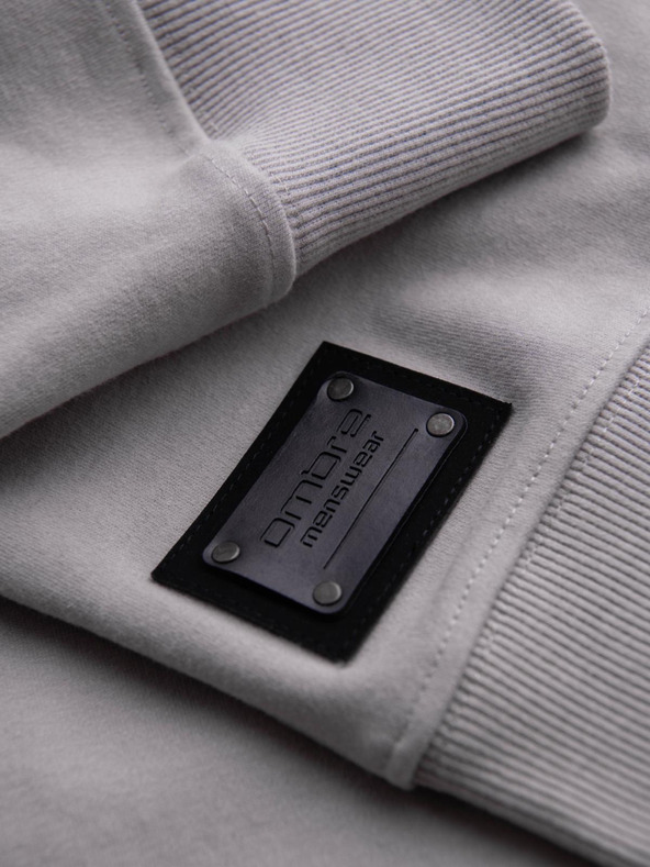 Ombre Clothing Svijetlo sivi muški sweatshirt s kragnom Ombre Clothing