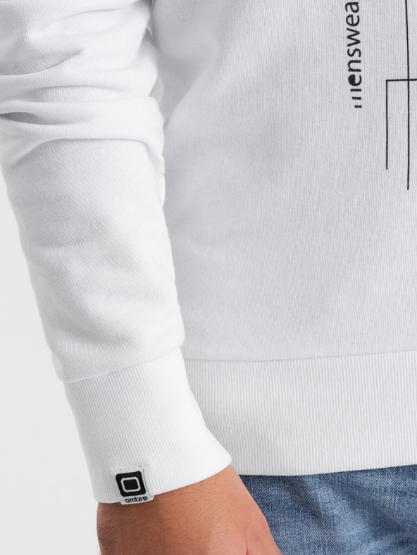 Ombre Clothing Bijela muška majica s printom Ombre Clothing