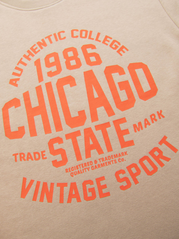 Ombre Clothing Bež muška majica s printom Ombre Clothing