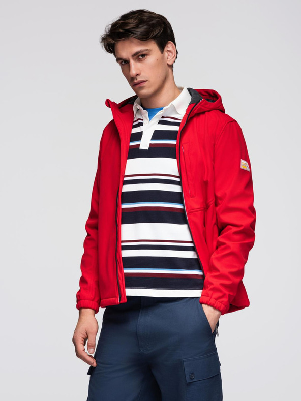 Ombre Clothing Crvena muška softshell jakna Ombre Clothing