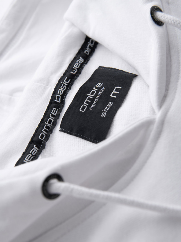 Ombre Clothing Crveno-bijeli muški sweatshirt s kapuljačom i printom Ombre Clothing