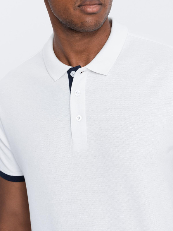 Ombre Clothing Bijela muška polo majica Ombre Clothing