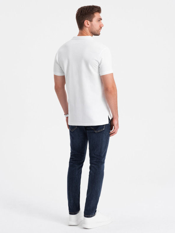 Ombre Clothing Bijela muška base polo majica Ombre Clothing