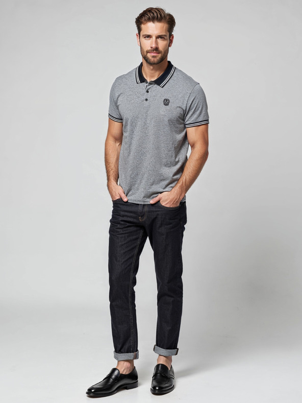 Ombre Clothing Crna muška tigrasta polo majica Ombre Clothing