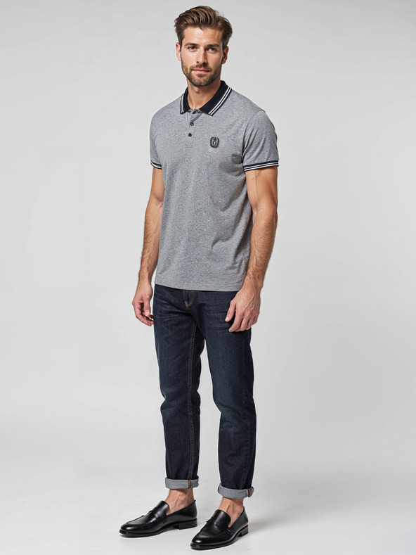 Ombre Clothing Crna muška tigrasta polo majica Ombre Clothing