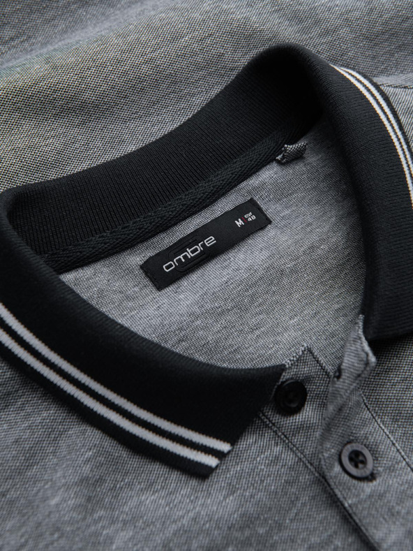 Ombre Clothing Crna muška tigrasta polo majica Ombre Clothing