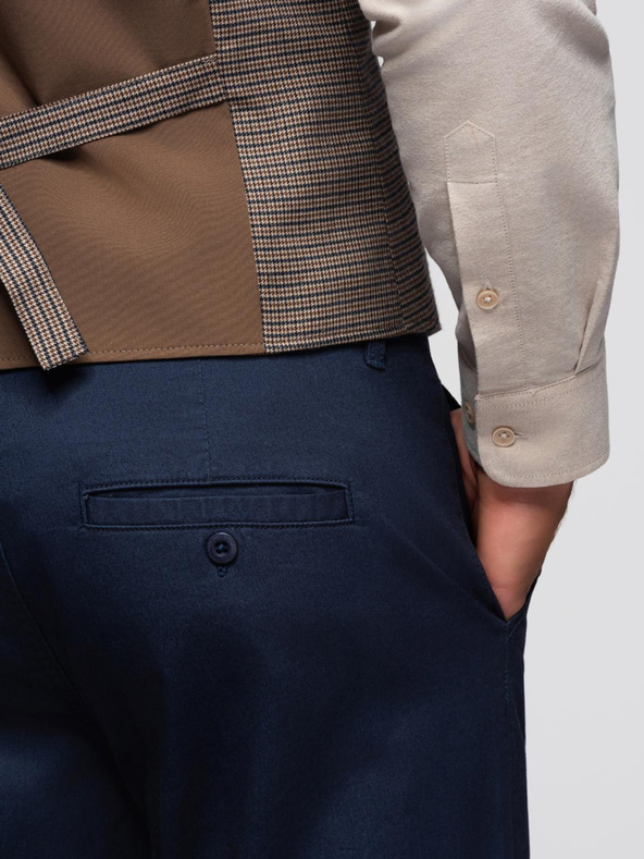 Ombre Clothing Tamnoplave muške chino hlače s ukrasnim remenom Ombre Clothing