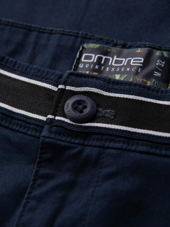 Ombre Clothing Tamnoplave muške chino hlače s ukrasnim remenom Ombre Clothing