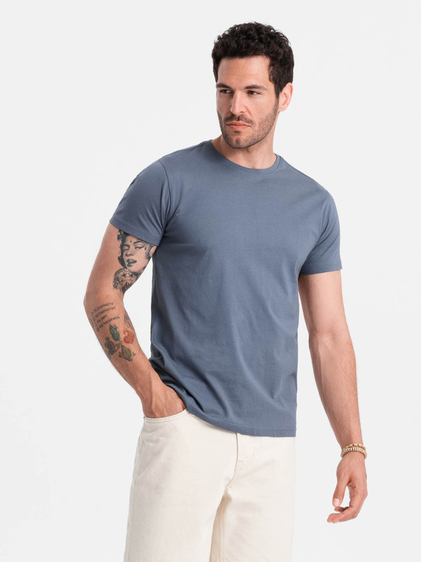 Ombre Clothing Plava muška osnovna majica Ombre Clothing