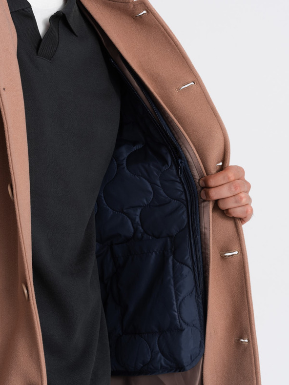 Ombre Clothing Ombre Clothing muški kaput na jedno kopčanje s ovratnikom i podkaputom