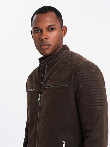 Ombre Clothing Muška retro biciklistička jakna sa samostojećim ovratnikom Ombre odjeća V1 OM-JAFL-0197