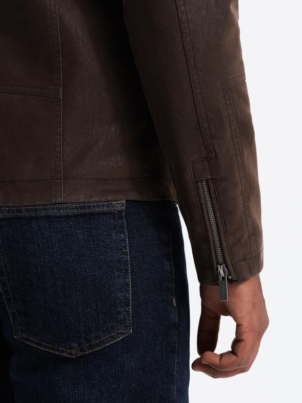 Ombre Clothing Muška retro biciklistička jakna sa samostojećim ovratnikom Ombre odjeća V1 OM-JAFL-0197