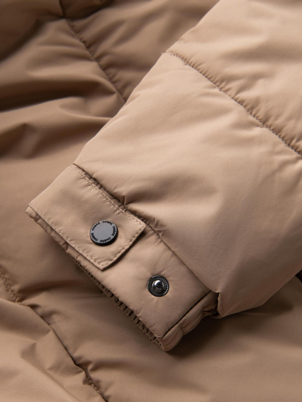 Ombre Clothing Ombre Clothing Muška prošivena duga jakna s kapuljačom koja se može skinuti