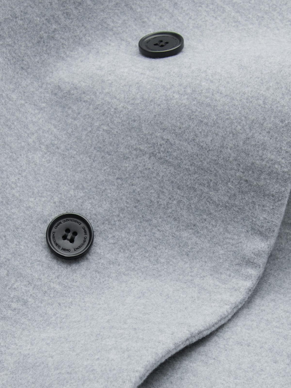 Ombre Clothing Muški kaput s visokim ovratnikom i asimetričnim kopčanjem sivo ističe Ombre odjeću