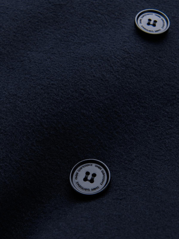 Ombre Clothing Muški kaput s asimetričnim kopčanjem i visokim ovratnikom tamnoplava Ombre odjeća