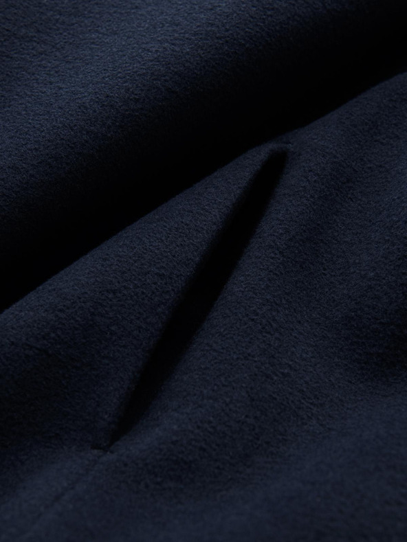 Ombre Clothing Muški kaput s asimetričnim kopčanjem i visokim ovratnikom tamnoplava Ombre odjeća