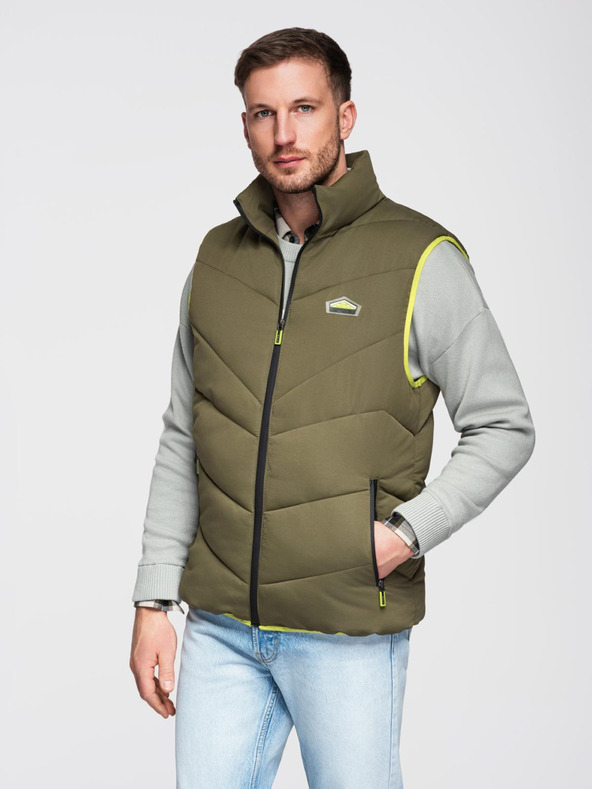 Ombre Clothing Muški prošiveni prsluk s neonskim detaljima Ombre Clothing