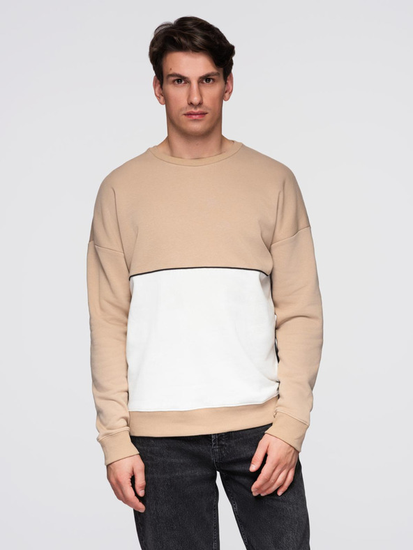 Ombre Clothing Bijelo-bež muški sweatshirt Ombre Clothing