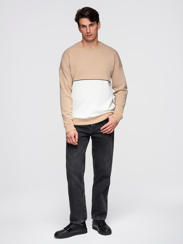 Ombre Clothing Bijelo-bež muški sweatshirt Ombre Clothing