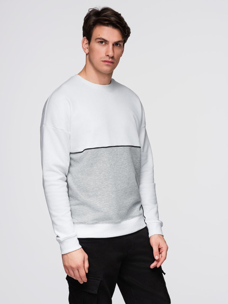 Ombre Clothing Sivo-bijeli muški sweatshirt Ombre Clothing