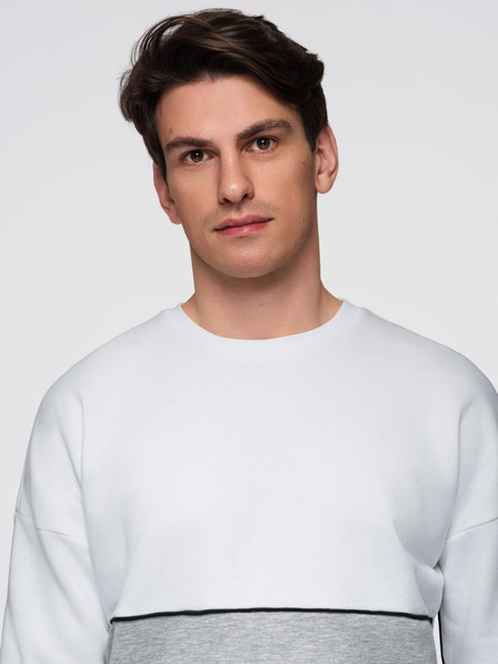 Ombre Clothing Sivo-bijeli muški sweatshirt Ombre Clothing