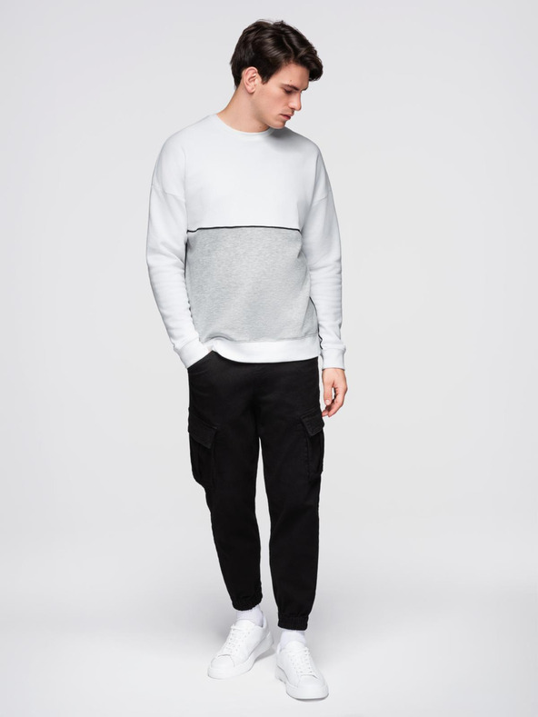 Ombre Clothing Sivo-bijeli muški sweatshirt Ombre Clothing