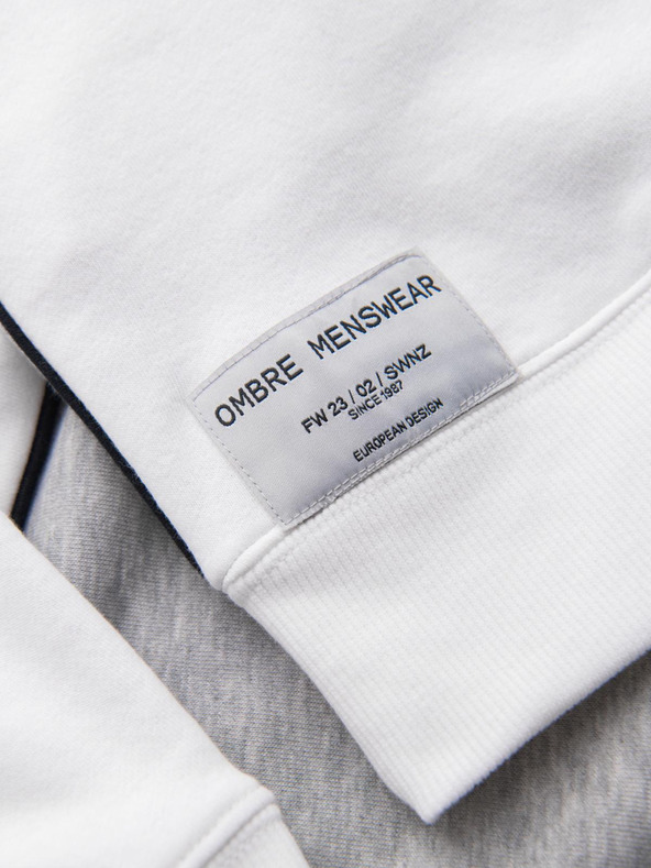 Ombre Clothing Sivo-bijeli muški sweatshirt Ombre Clothing