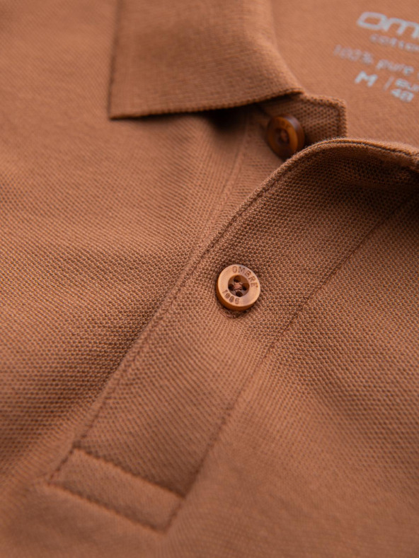 Ombre Clothing Smeđa muška osnovna polo majica Ombre Clothing