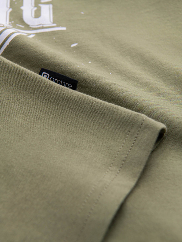 Ombre Clothing Zelena muška majica s printom Ombre Clothing