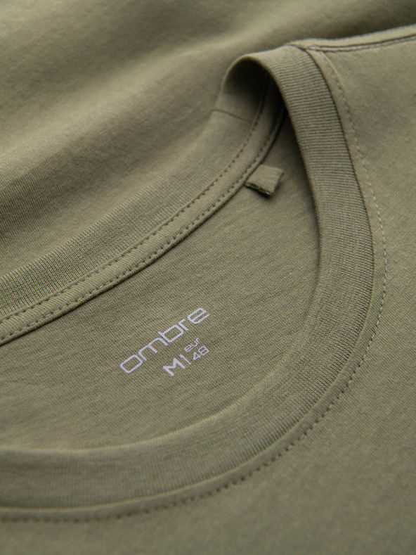 Ombre Clothing Zelena muška majica s printom Ombre Clothing