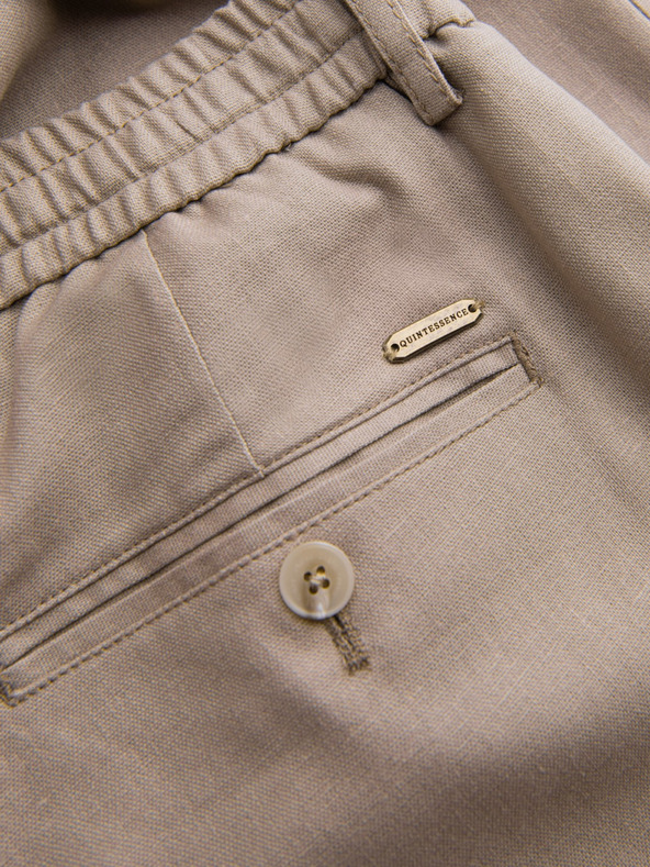 Ombre Clothing Svijetlosmeđi muški chino hlače s mješavinom lana Ombre odjeća