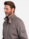 Ombre Clothing Siva muška jakna s visokim ovratnikom i podstavom od flisa Ombre Clothing