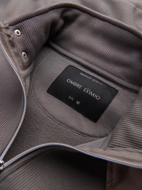 Ombre Clothing Siva muška jakna s visokim ovratnikom i podstavom od flisa Ombre Clothing