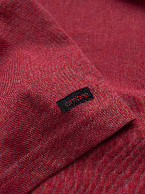 Ombre Clothing Crvena muška majica s okruglim izrezom Ombre odjeća