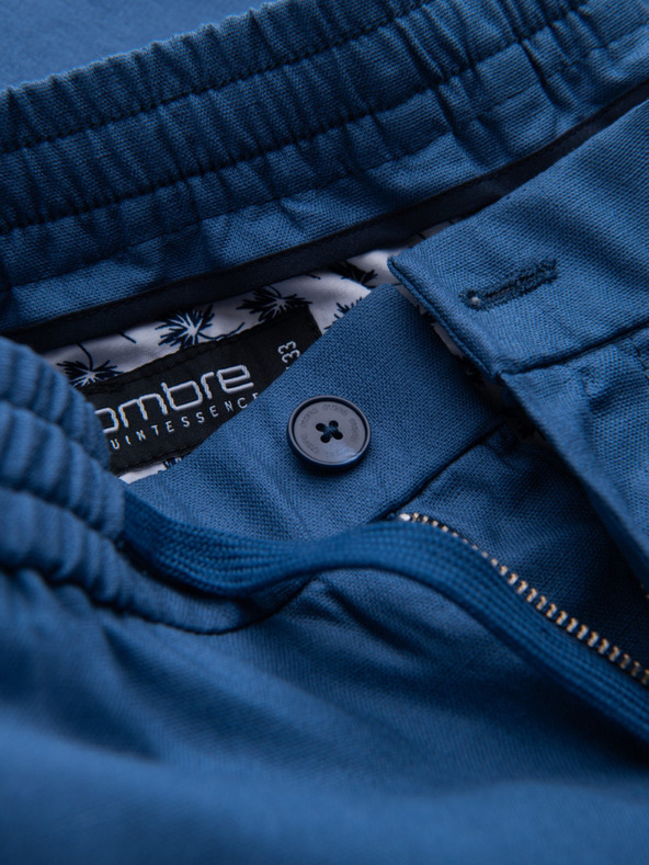 Ombre Clothing Plavi muški chino hlače s mješavinom lana Ombre odjeća