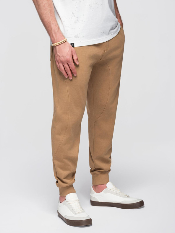 Ombre Clothing Smeđe muške trenirke Ombre Clothing