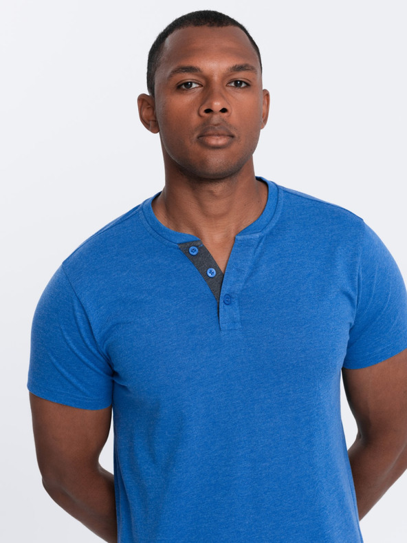 Ombre Clothing Plava muška majica s okruglim izrezom Ombre Clothing