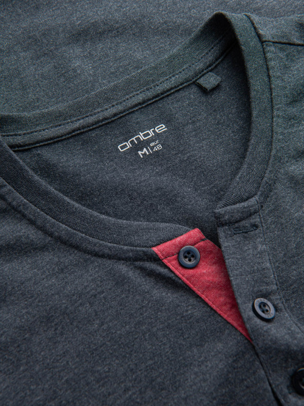 Ombre Clothing Plava muška majica s okruglim izrezom Ombre Clothing