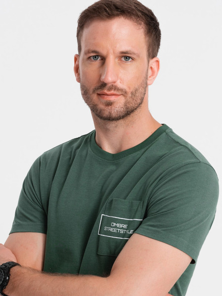 Ombre Clothing Muška pamučna majica s Ombre Streetstyle džepnim printom Ombre Clothing