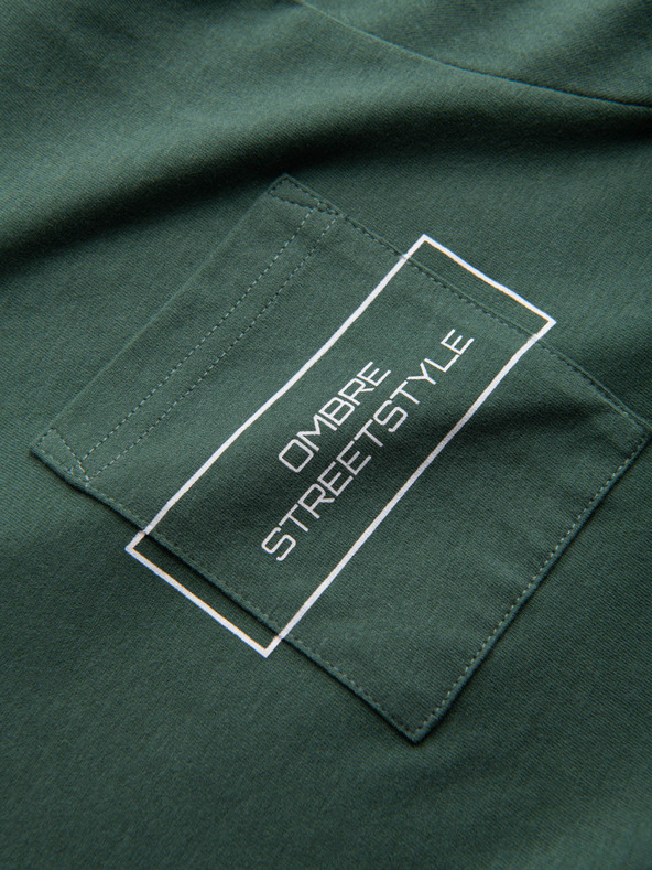 Ombre Clothing Muška pamučna majica s Ombre Streetstyle džepnim printom Ombre Clothing