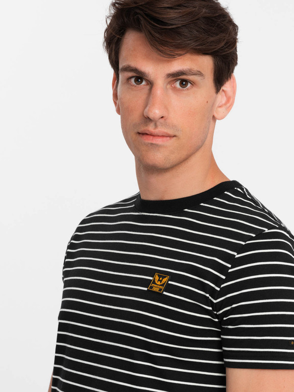 Ombre Clothing Muška prugasta majica s flasterom Ombre Clothing