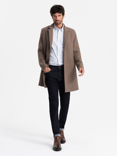 Ombre Clothing Elegantni muški kaput s jednorednim kopčanjem od mješavine vune Ombre Clothing V1 OM-COWC-0114