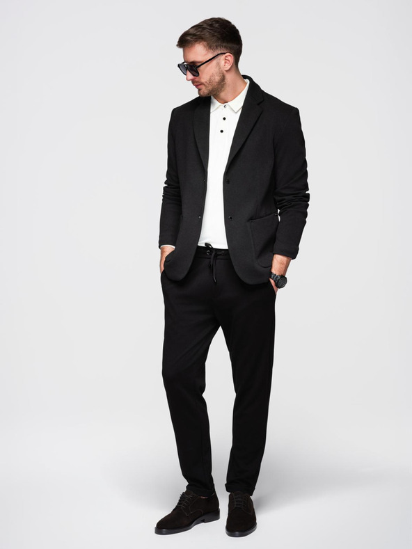 Ombre Clothing Muška jakna s visokim ovratnikom i kapuljačom crna Ombre odjeća